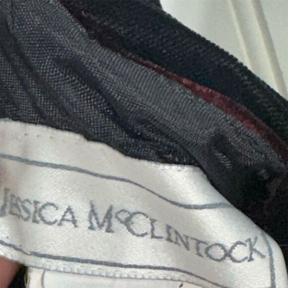 Vintage Jessica McClintock Black Velvet Gold Bow Halter Gown Size 10 USA Made - Picture 10 of 12